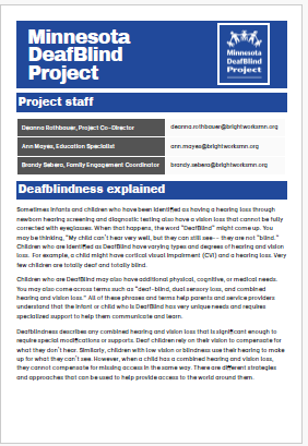 View the Minnesota DeafBlind Project Parent Resource Guide